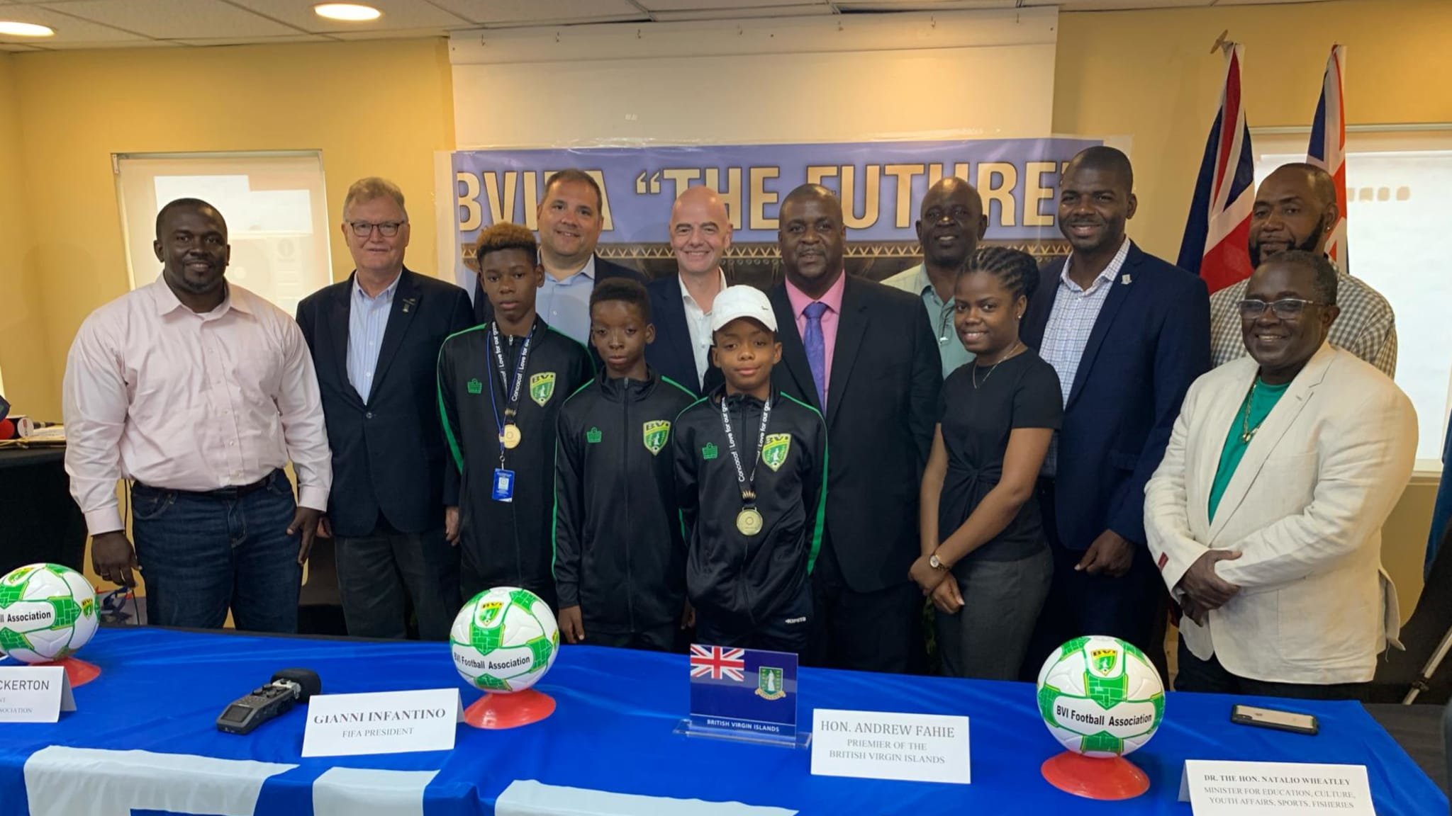 FIFA President Infantino arrives in the British Virgin Islands