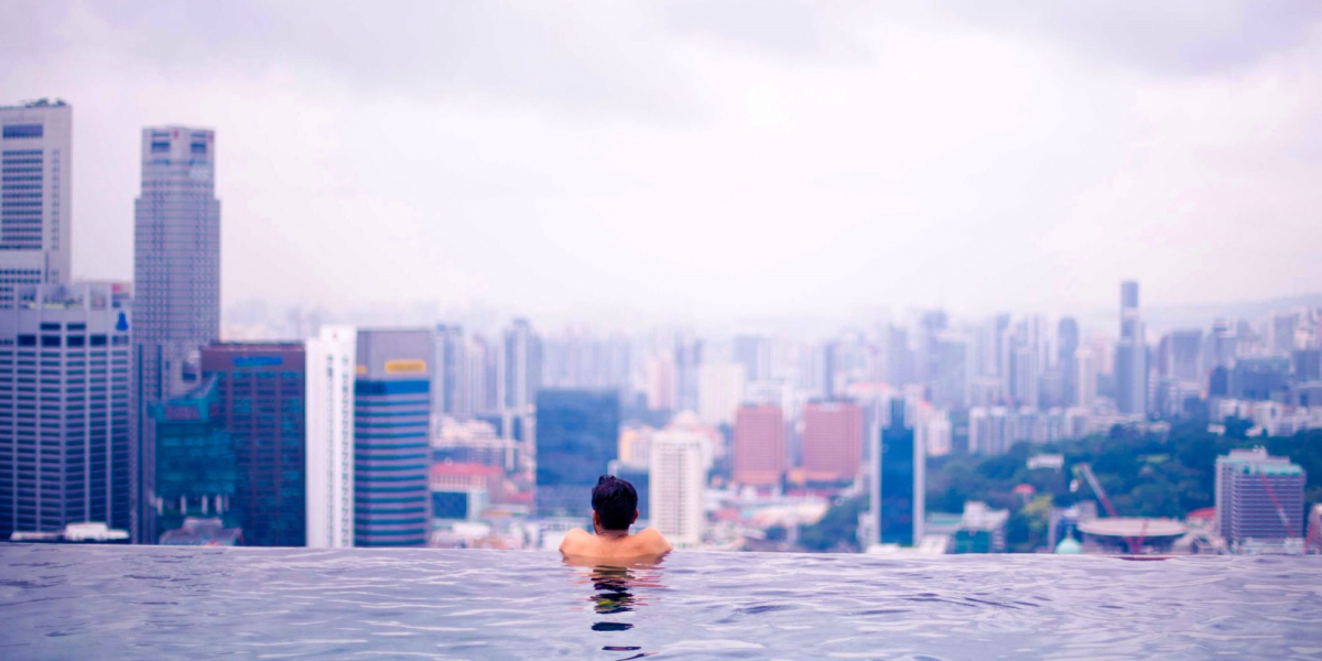 A British expat in Singapore is paying $7,000 a month to swim in a pool during quarantine