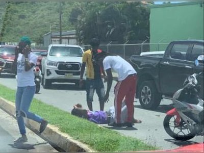 Motor scooter rider injured during lockdown rush hour