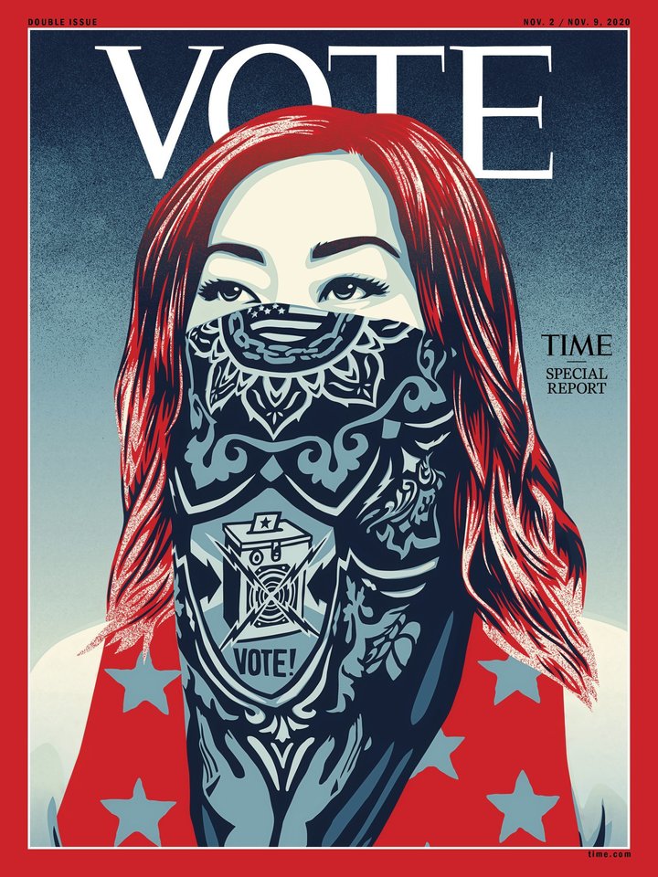 For the first time ever, Time magazine removes logo on cover, replaces it with a plea to 'Vote'