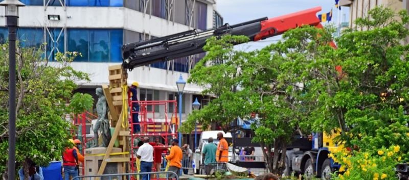 Statue of Lord Nelson removed from Heroes Square in Barbados