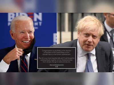 Boris Johnson congratulates Joe Biden on winning election