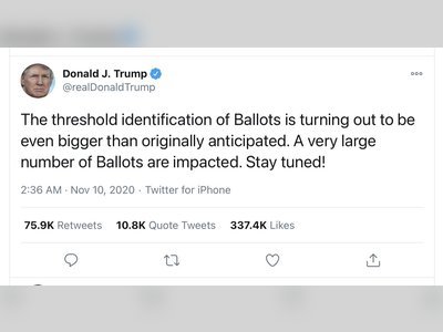 Trump: “The threshold identification of Ballots is turning out to be even bigger than originally anticipated.”