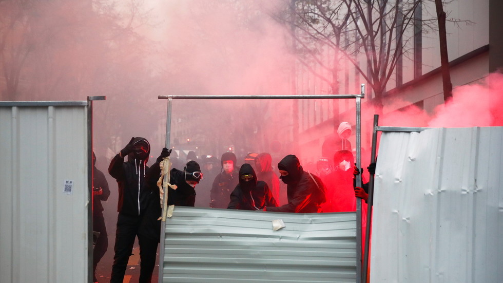 Violent Paris protests result in dozens of arrests and 8 injured police officers