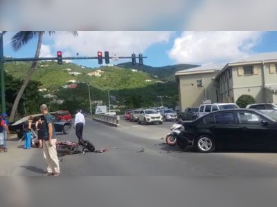 Motor scooter rider injured in accident with car @ Pasea Estate