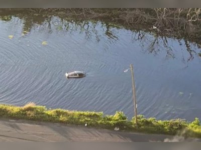 Car plunges into lagoon @ Slaney
