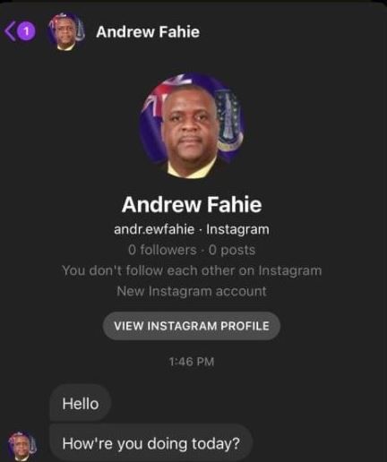Premier Fahie alerts of fake FB & Instagram accounts