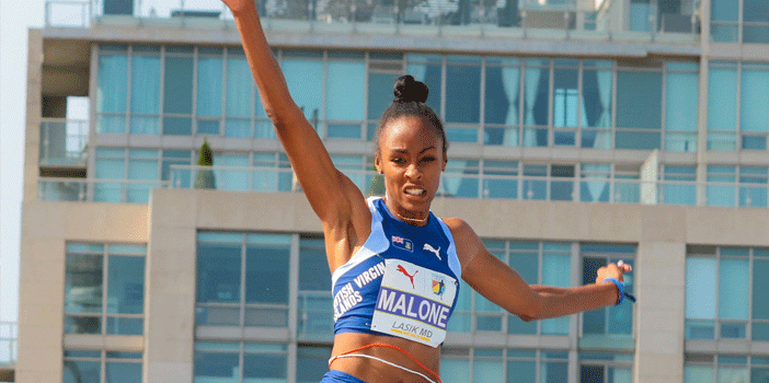 Malone leaps into Tokyo Olympic Games with big jump
