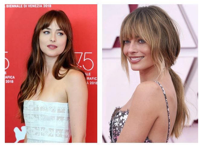 Margot Robbie Arrived at the 2021 Oscars Red Carpet With Darker Hair and  Long Bangs