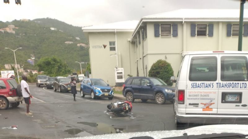 Motor scooter rider injured in accident @ Pasea