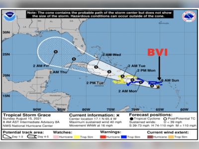 Tropical Storm Watch for BVI discontinued