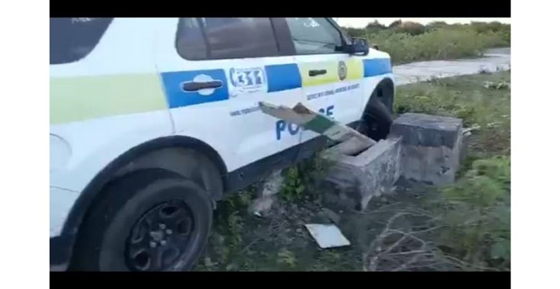 Lone Police Vehicle In Anegada Crash