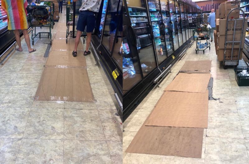 Customers complain about wet floors @ RiteWay Food Market in Pasea