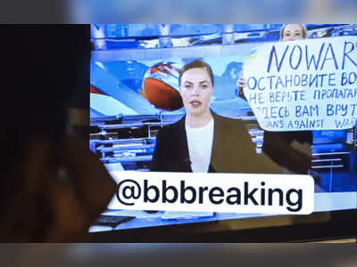 Russian Journalist Fined For Anti-War Protest During Live TV Show