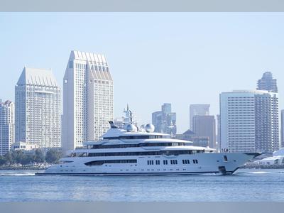 Russian superyacht seized by US arrives in San Diego Bay