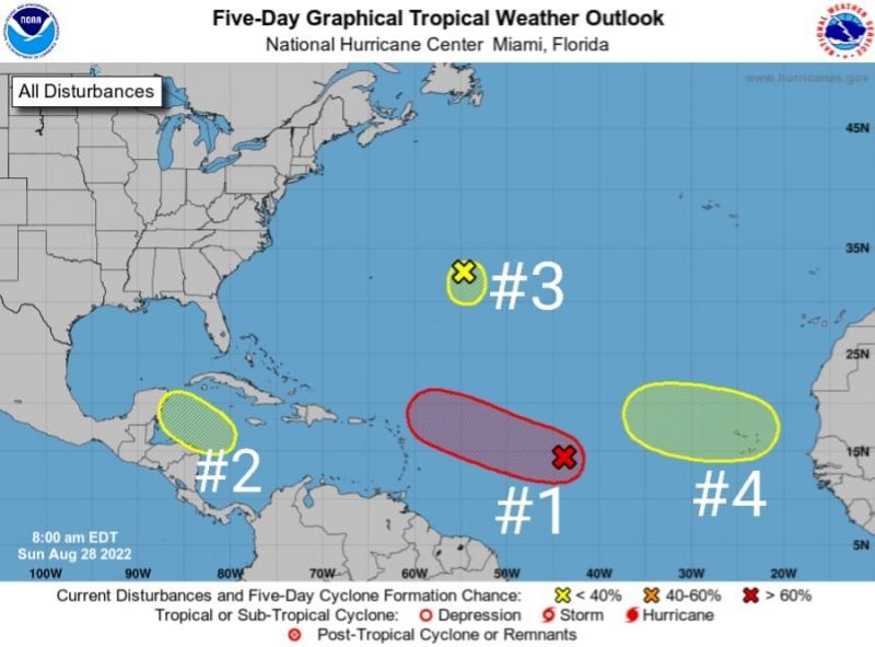 4 disturbances in Atlantic; No current threat to VI- DDM