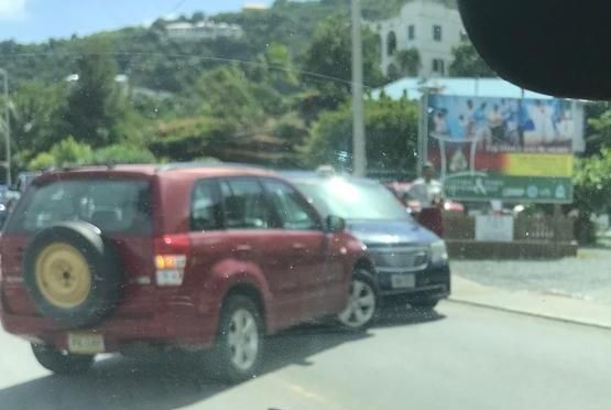 Lunch hour traffic slows on Waterfront Drive due to vehicular accident