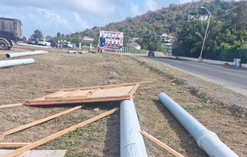 Election billboard belonging to VIP's Luce D. Hodge-Smith reportedly vandalized
