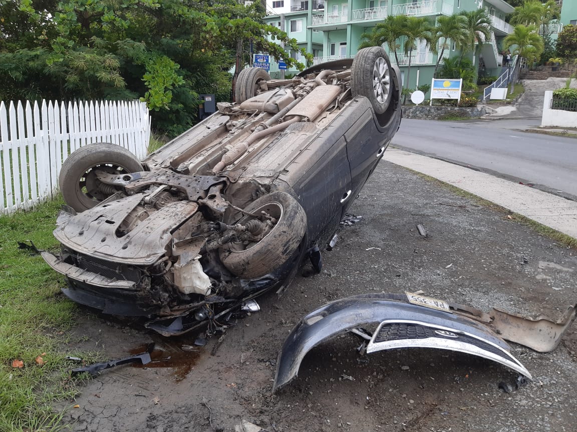 Vehicle overturns during early-morning accident on Tortola