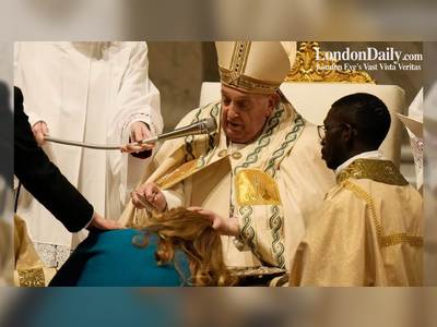 Pope presides over Easter Vigil service after skipping Good Friday procession